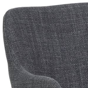 Chaises à accoudoirs Roosti - Lot de 2 Tissu structuré Badia: Anthracite