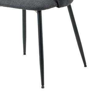 Chaises à accoudoirs Roosti - Lot de 2 Tissu structuré Badia: Anthracite