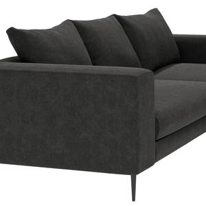 Hoekbank STREAKY BAY met chaise longue S Geweven stof Caya: Antracietkleurig - Longchair vooraanzicht rechts