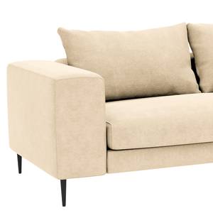 Ecksofa STREAKY BAY mit Longchair Webstoff Caya: Beige - Longchair davorstehend rechts - Mit Schlaffunktion - Ohne Hocker