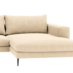 Ecksofa STREAKY BAY mit Longchair Webstoff Caya: Beige - Longchair davorstehend rechts - Mit Schlaffunktion - Ohne Hocker