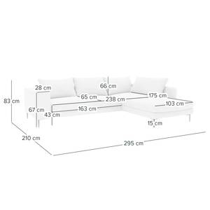 Ecksofa STREAKY BAY mit Ottomane Webstoff Caya: Braun - Ottomane davorstehend rechts