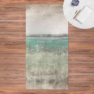 Tapis en vinyle Horizon turquoise I Vinyle / Polyester - 100 x 200 cm