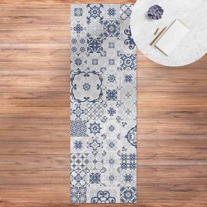 Tapis vinyle carrelage Agadir Vinyle / Polyester - Bleu - 30 x 90 cm