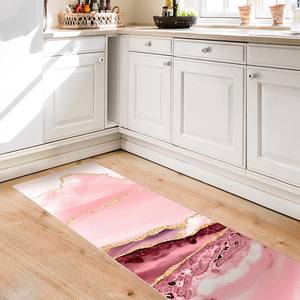 Tapis en vinyle Montagne abstraite rose Vinyle / Polyester - 80 x 240 cm