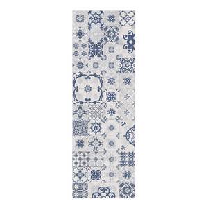 Tapis vinyle carrelage Agadir Vinyle / Polyester - Bleu - 80 x 240 cm