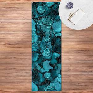 Vinyl vloerkleed Turquoise Druppels Vinyl/polyester - 70 x 210 cm