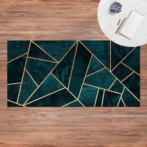 Tapis en vinyle Turquoise et doré Vinyle / Polyester - 180 x 90 cm