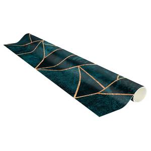 Vinyl vloerkleed Donkerturquoise Goud Vinyl/polyester - 180 x 90 cm