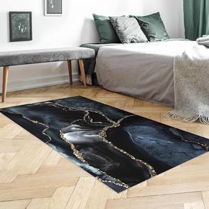 Vinylteppich Schwarz mit Glitzer Gold Vinyl / Polyester - 80 x 40 cm