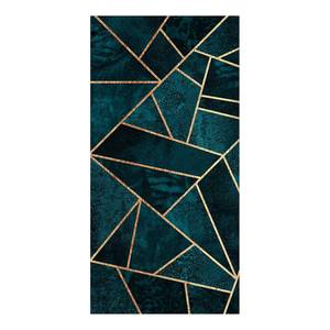 Tapis en vinyle Turquoise et doré Vinyle / Polyester - 200 x 100 cm