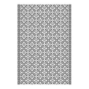 Tapis en vinyle carrelage cercle Vinyle / Polyester - Gris - 120 x 180 cm