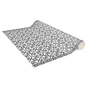 Tapis en vinyle carrelage cercle Vinyle / Polyester - Gris - 120 x 180 cm