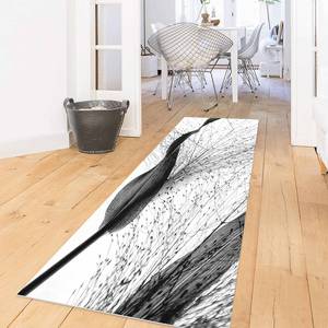 Tappeto Erbe in bianco e nero Vinile / Poliestere - 180 x 60 cm