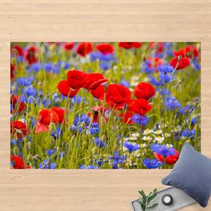 Vinylteppich Sommerwiese mit Mohn Vinyl / Polyester - 150 x 100 cm