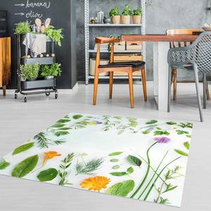 Vinyl vloerkleed Kruiden en bloemen Vinyl/polyester - 140 x 140 cm