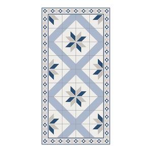 Tapis en vinyle carrelage Fleurs losange Vinyle / Polyester - 80 x 160 cm