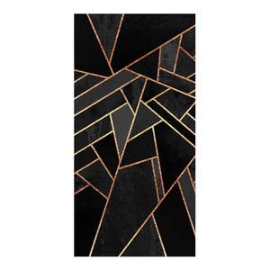 Tapis en vinyle Triangle noir et doré Vinyle / Polyester - 120 x 240 cm