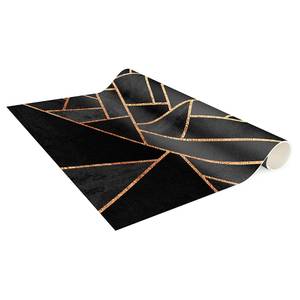 Tapis en vinyle Triangle noir et doré Vinyle / Polyester - 100 x 200 cm