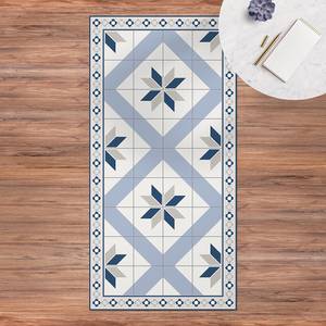 Tapis en vinyle carrelage Fleurs losange Vinyle / Polyester - 100 x 200 cm