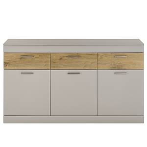 Buffet Porsi Gris mat / Imitation chêne - Largeur : 150 cm