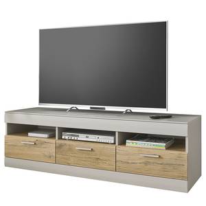 Set di 3 mobili Porsi - 150 cm Grigio opaco / Effetto quercia