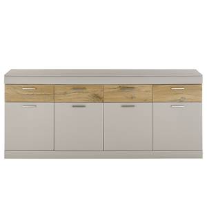 Buffet Porsi Gris mat / Imitation chêne - Largeur : 200 cm