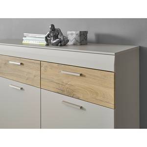 Dressoir Porsi mat grijs/tin-eikenhouten look - Breedte: 200 cm