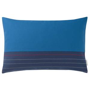 Housse de coussin Zig Zag Lines Coton / Polyester - Bleu - 40 x 60 cm