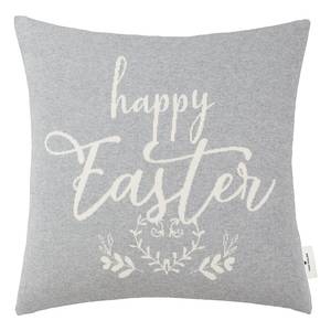 Kissenhülle Happy Easter Baumwolle - Grau - 45 x 45 cm
