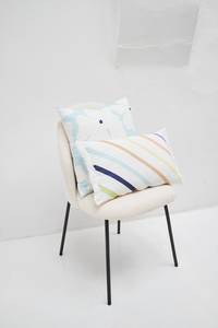 Kissenhülle Fringed Diagonal Baumwolle - Multicolor - 30 x 50 cm