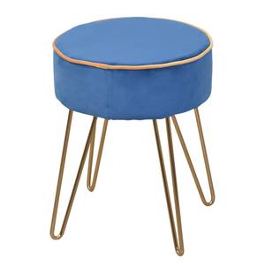 Gestoffeerde hocker Tamare staal/polyester - Blauw