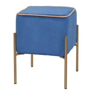 Gestoffeerde hocker Ostbirk I staal/polyester - Blauw