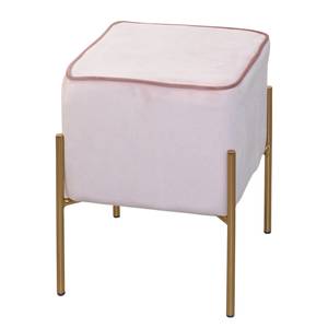 Gestoffeerde hocker Ostbirk I staal/polyester - Roze