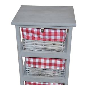 Open kast Harlev paulowniahout/wilg - Grijs/rood - Hoogte: 60 cm