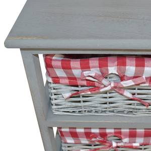 Open kast Harlev paulowniahout/wilg - Grijs/rood - Hoogte: 60 cm