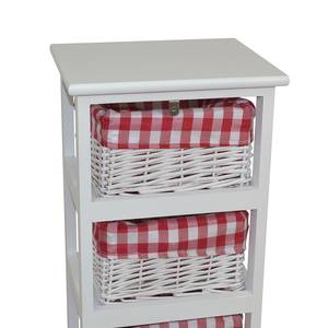 Open kast Harlev paulowniahout/wilg - Wit/rood - Hoogte: 93 cm