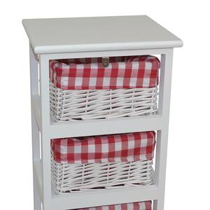 Open kast Harlev paulowniahout/wilg - Wit/rood - Hoogte: 76 cm