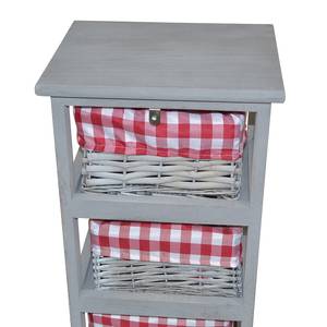 Open kast Harlev paulowniahout/wilg - Grijs/rood - Hoogte: 76 cm