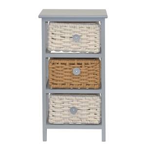 Open kast Lucka paulowniahout/MDF/wol - Grijs / Wit - Hoogte: 58 cm