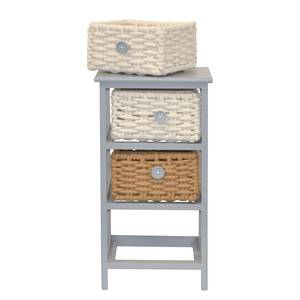 Open kast Lucka paulowniahout/MDF/wol - Grijs / Wit - Hoogte: 58 cm