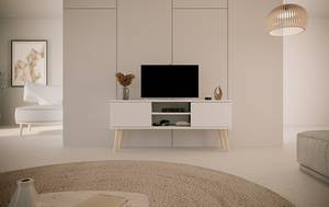 Meuble TV Babydreams Toronto Panneau aggloméré enduit - Blanc - 120 x 35 cm