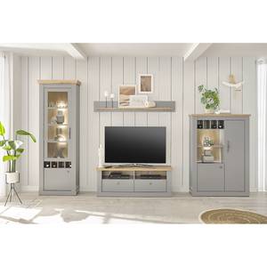 Tv-meubel Kryle 134 cm lichtgrijs/Artisan eikenhouten look
