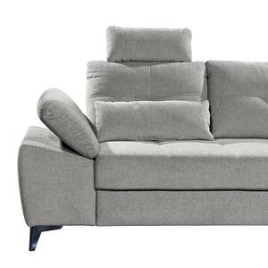 Ecksofa Afragola Microvelours Thala: Grau - Longchair davorstehend rechts