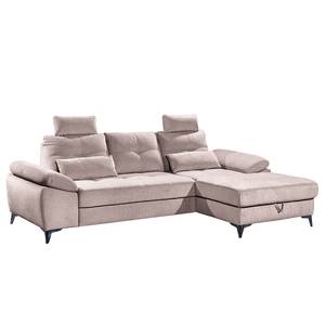 Ecksofa Afragola Microvelours Thala: Mauve - Longchair davorstehend rechts