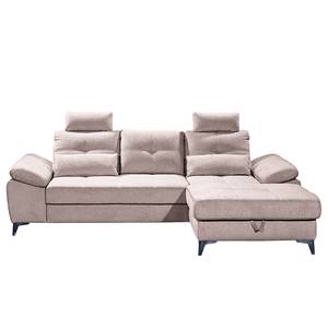 Ecksofa Afragola Microvelours Thala: Mauve - Longchair davorstehend rechts