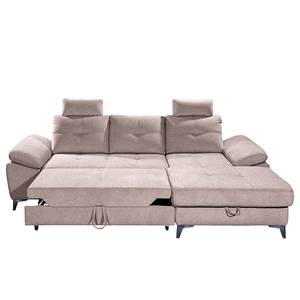 Ecksofa Afragola Microvelours Thala: Mauve - Longchair davorstehend rechts