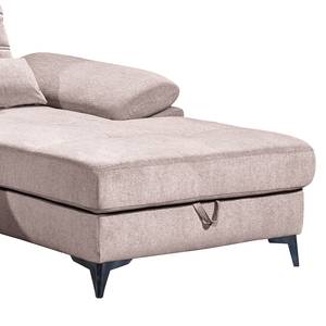 Ecksofa Afragola Microvelours Thala: Mauve - Longchair davorstehend rechts