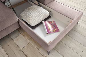 Ecksofa Afragola Microvelours Thala: Mauve - Longchair davorstehend rechts