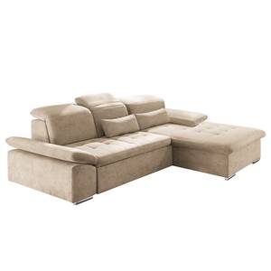 Ecksofa San Benito Microfaser Ranu: Sand - Longchair davorstehend rechts